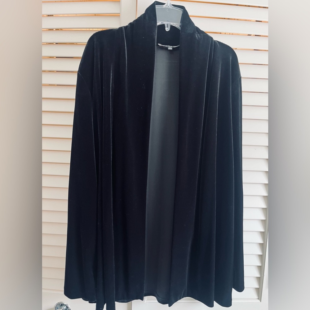Jones New York Collection Black Velvet Open-Front Soft Blazer New With Tags!